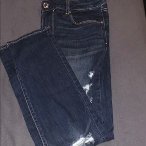 Dark wash ripped jeans